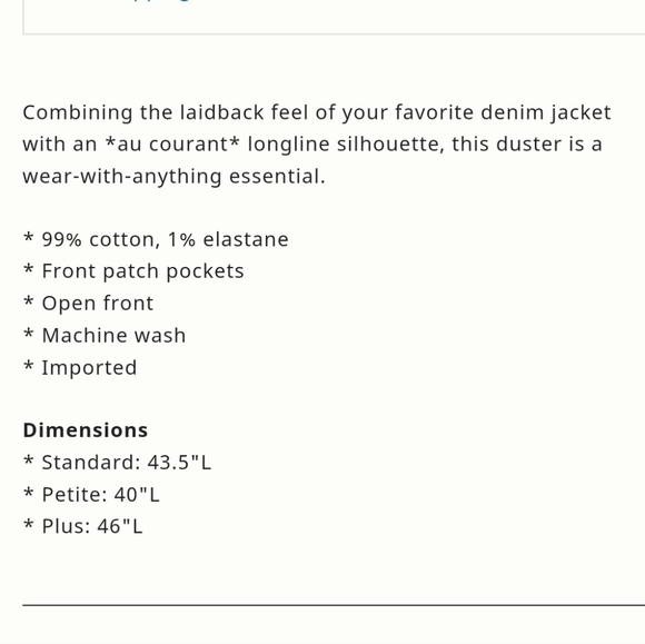 Anthroplogie Peggy Denim Duster Jacket - Picture 15 of 15